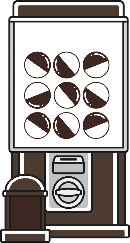 カプセルマシーンのイラスト