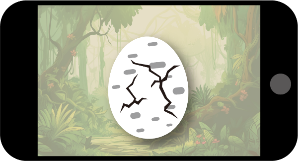 卵が写った携帯画面